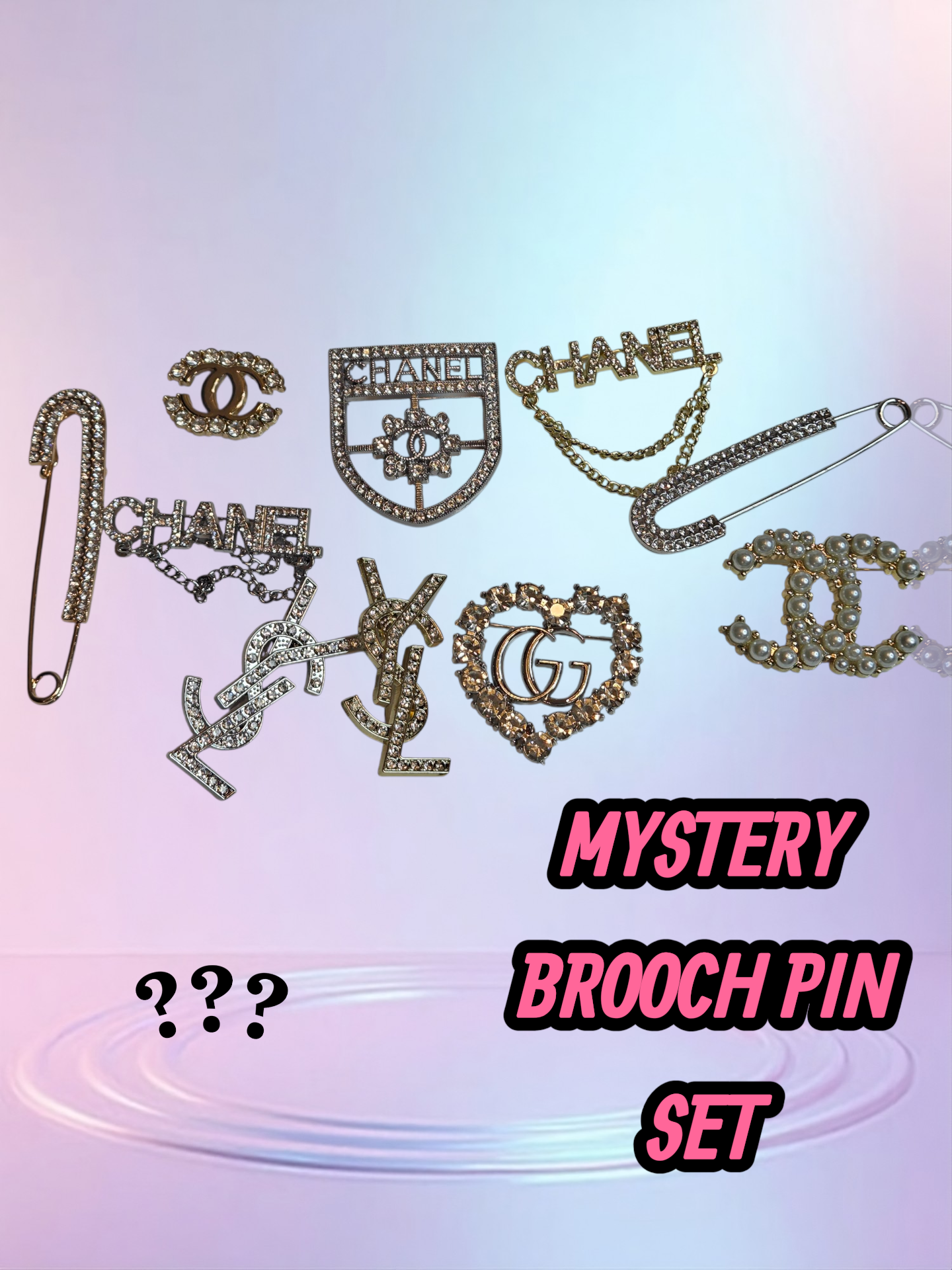 4PC MYSTERY BROOCH PINS SET