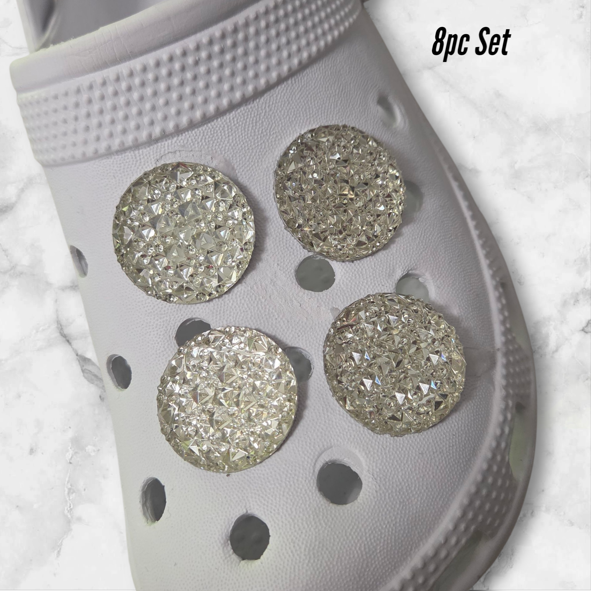 8pc LARGE RHINESTONE CROCS CHARMS