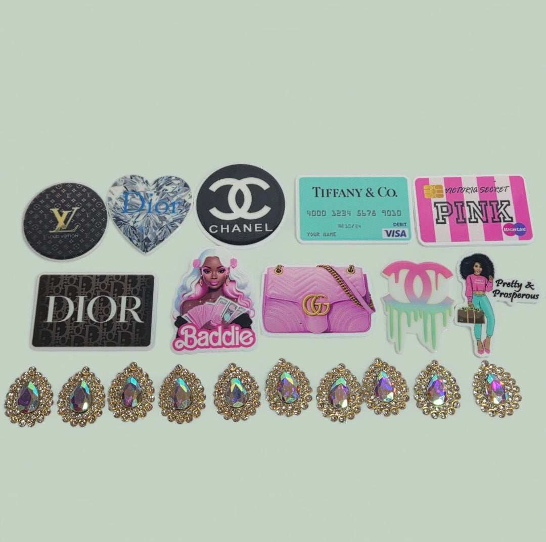 20pc RESIN PLANAR & BLING SET (FLATBACK)