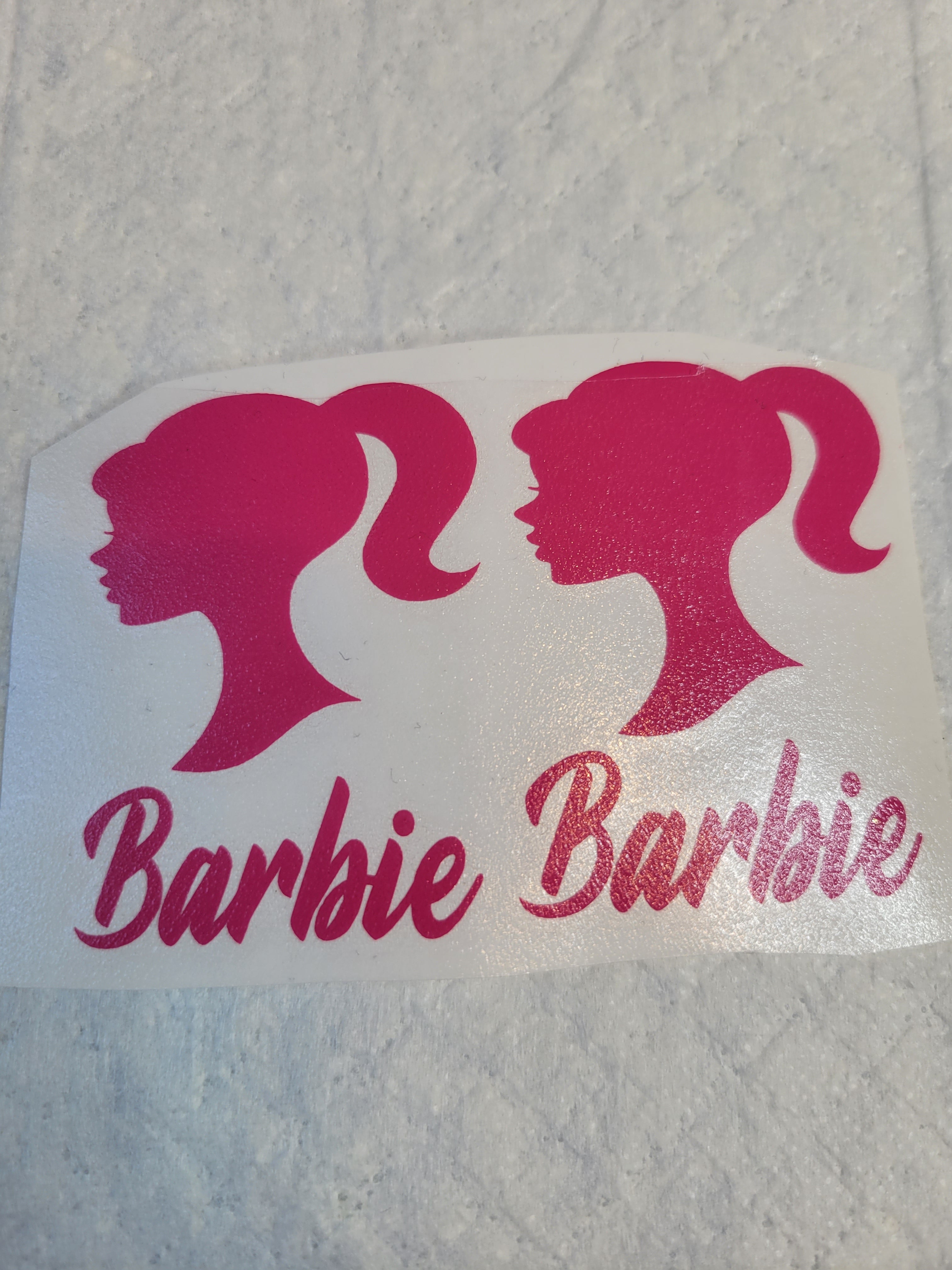 2pc BARBIE LOGO PRE-CUT DECAL
