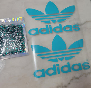 2pc PRE-CUT HTV VINYL *INCLUDES COMPLEMENTARY BAG OF RHINESTONES *