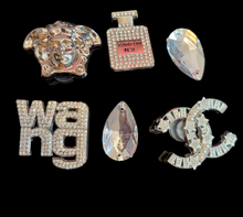 Load image into Gallery viewer, 6pc LUXURY DESIGNER INSPIRED SHOE CHARMS *(INCLUDES FREE BLING CHARMS GIFT)*
