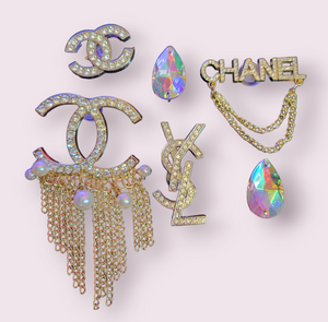 6pc LUXURY INSPIRED SHOE CHARMS ** INCLUDES FREE 4PC SET BLING