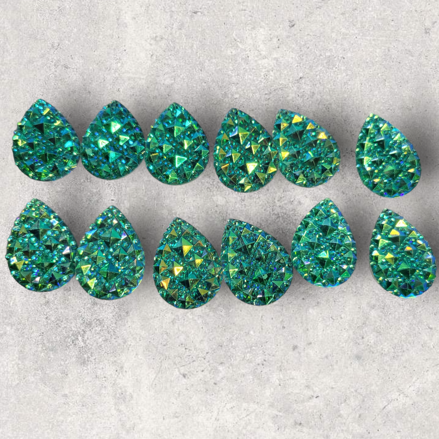 12pc AUQA WATERDROP BLING SHOE CHARMS
