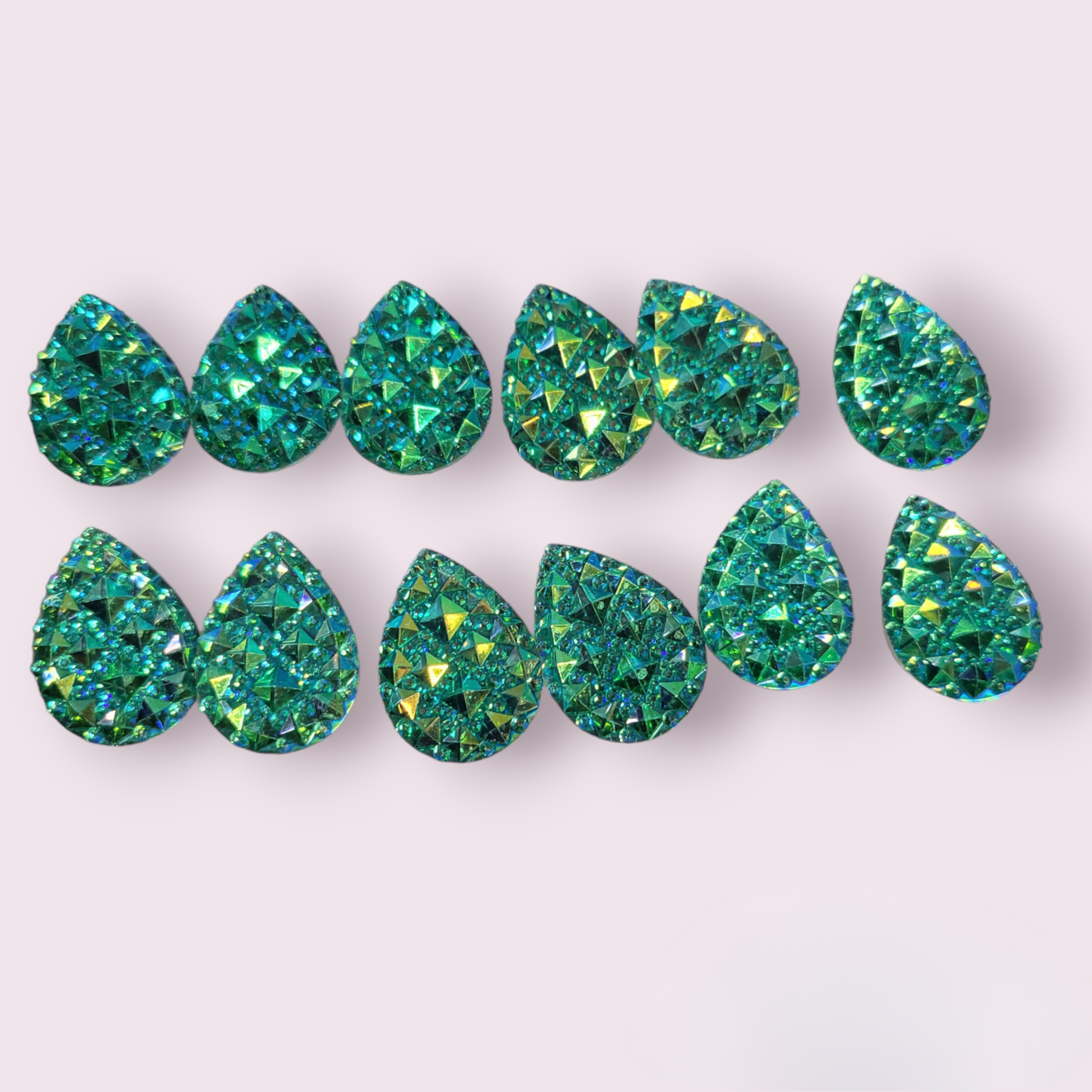 12pc AUQA WATERDROP BLING SHOE CHARMS