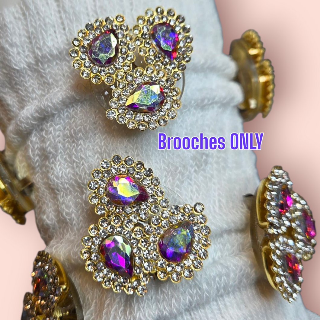 10pc BLING GEMS BROOCH PINS SET