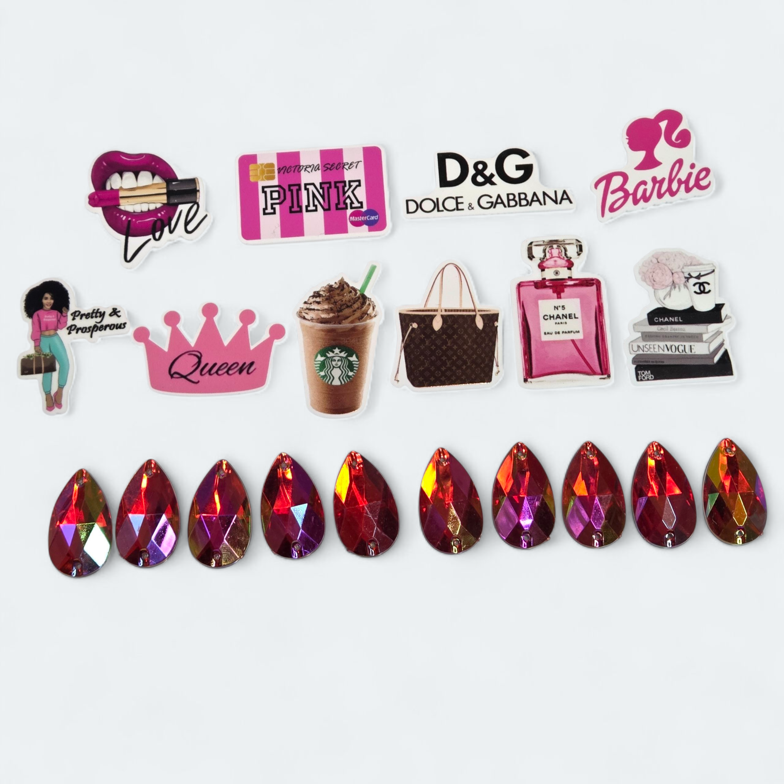 20pc RESIN PLANAR & BLING SET (FLATBACK)