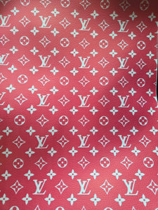 LUXURY INSPIRED FAUX  LEATHER FABRIC (DARK PINK)