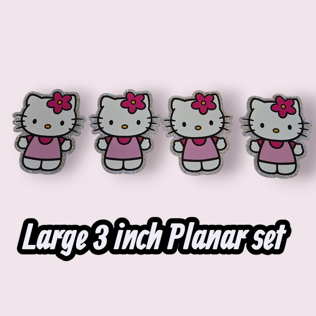 4pc EXTRA LARGE HELLO KITTY PLANAR SET (3 INCHES)