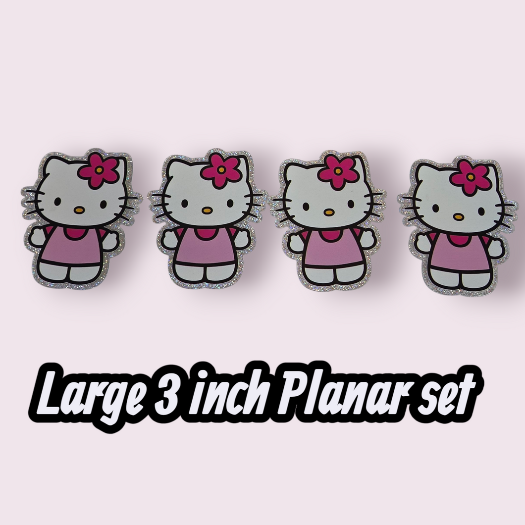 4pc EXTRA LARGE HELLO KITTY PLANAR SET (3 INCHES)
