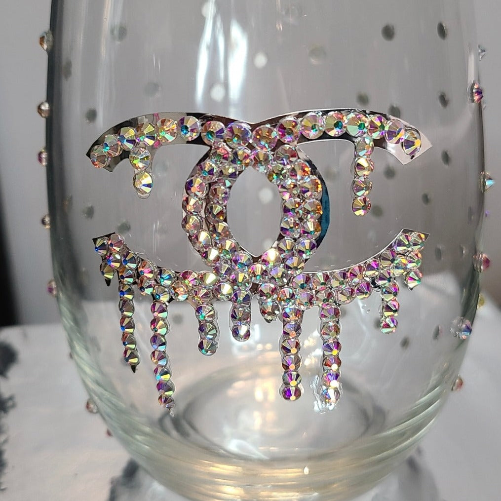 2x CHANEL DRIP INSPIRED SILVER DECAL